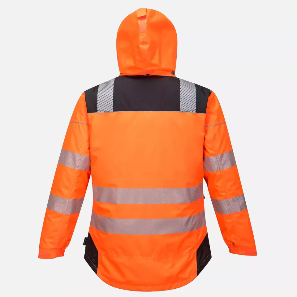 Portwest T400OBR, PW3 Hi-Vis Winter Jacket, Orange/Black, image 2, gallery thumbnail