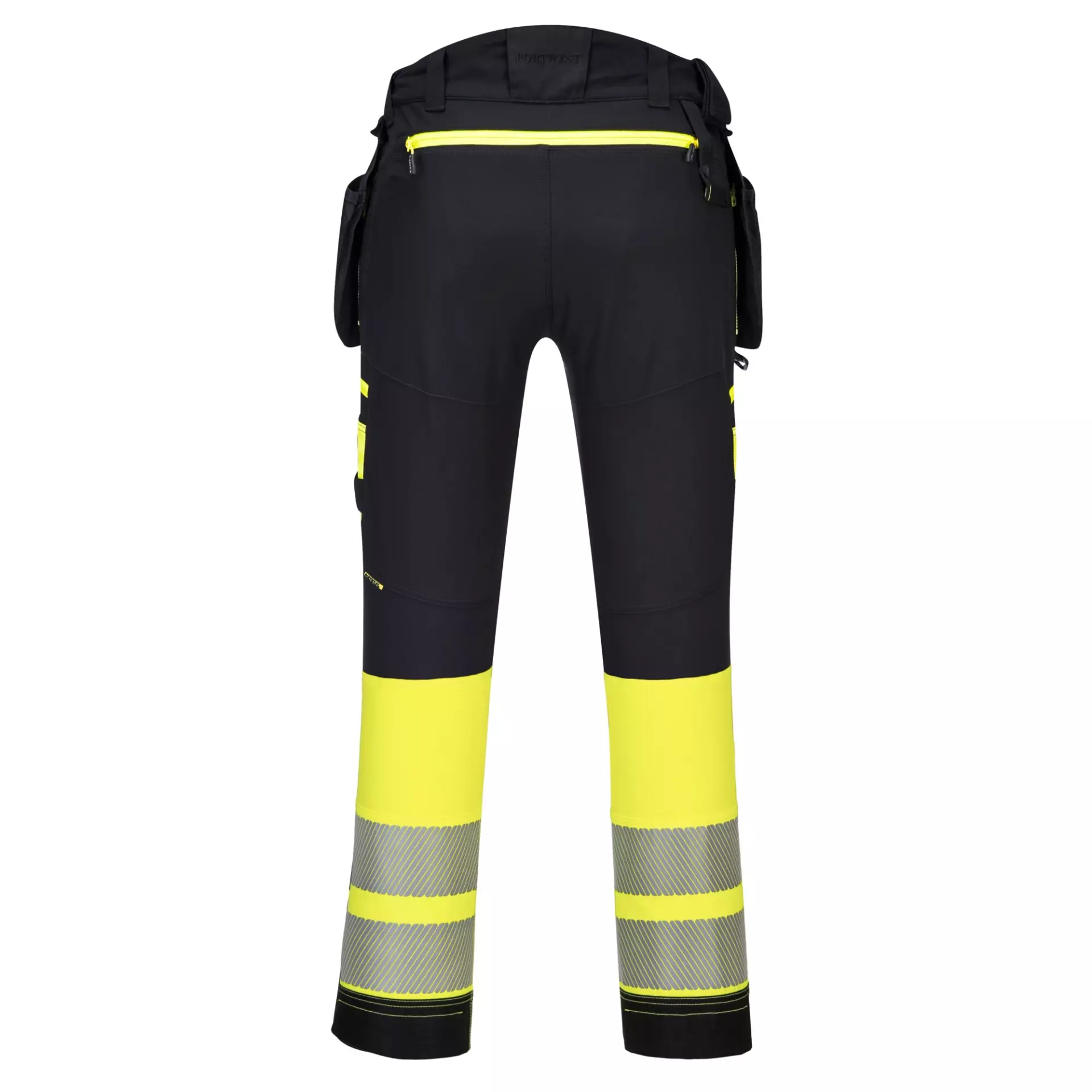 Portwest DX445YBR, DX4 Hi-Vis Detachable Holster Pocket Class 1 Trousers, Yellow/Black, image 2