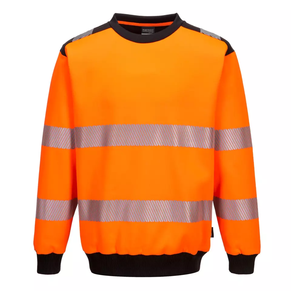 Portwest PW379OBR, PW3 Hi-Vis Sweatshirt, Orange/Black