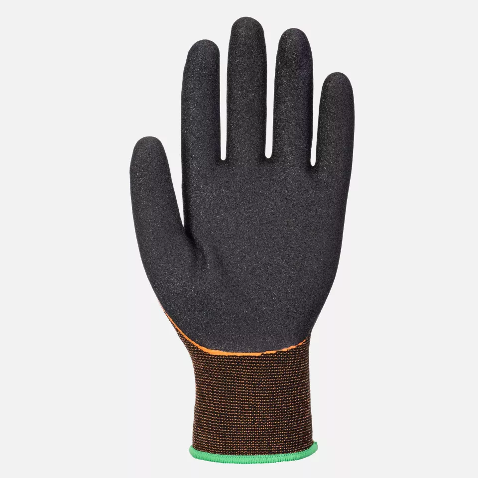 Portwest AP35K1R, Grip 15 Nitrile Double Palm Glove, Black/Orange, image 2, gallery thumbnail