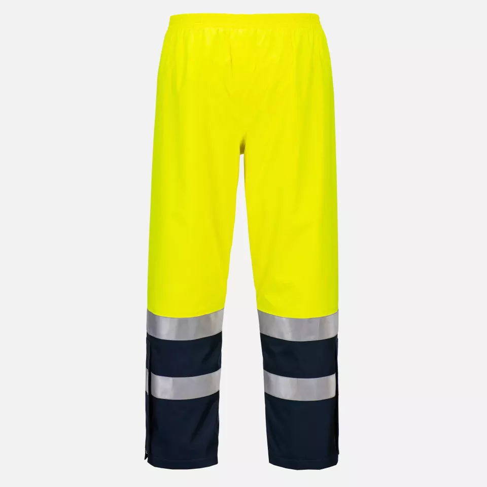 Portwest FR410YNR, Bizflame Rain+ Hi-Vis Light Arc FR Trouser, Yellow/Navy, image 2, gallery thumbnail
