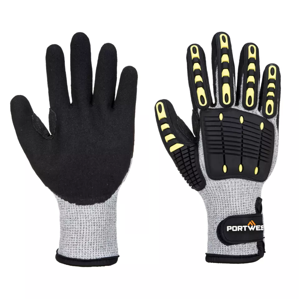 Portwest A729G8R, Anti Impact Cut Resistant Thermal Glove, Grey/Black, image 3, gallery thumbnail