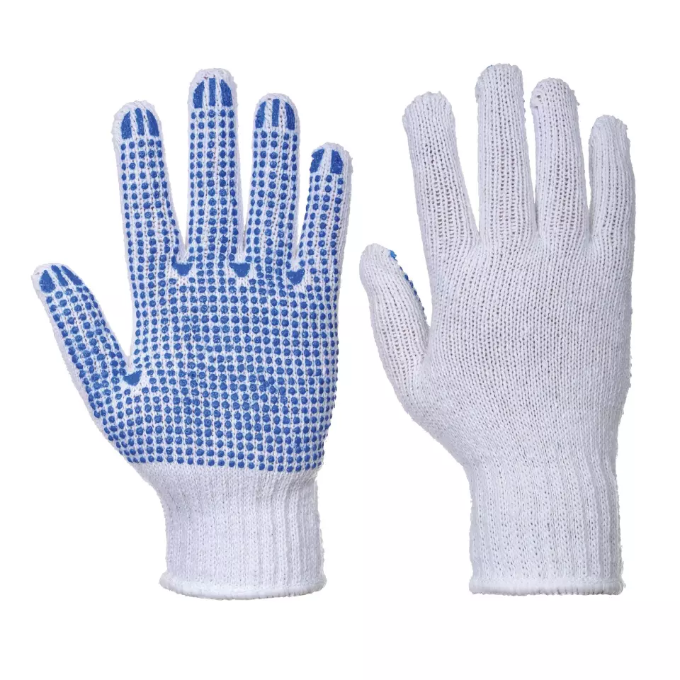 Portwest A111WBR, Classic Polka Dot Glove, White/Blue, image 3, gallery thumbnail