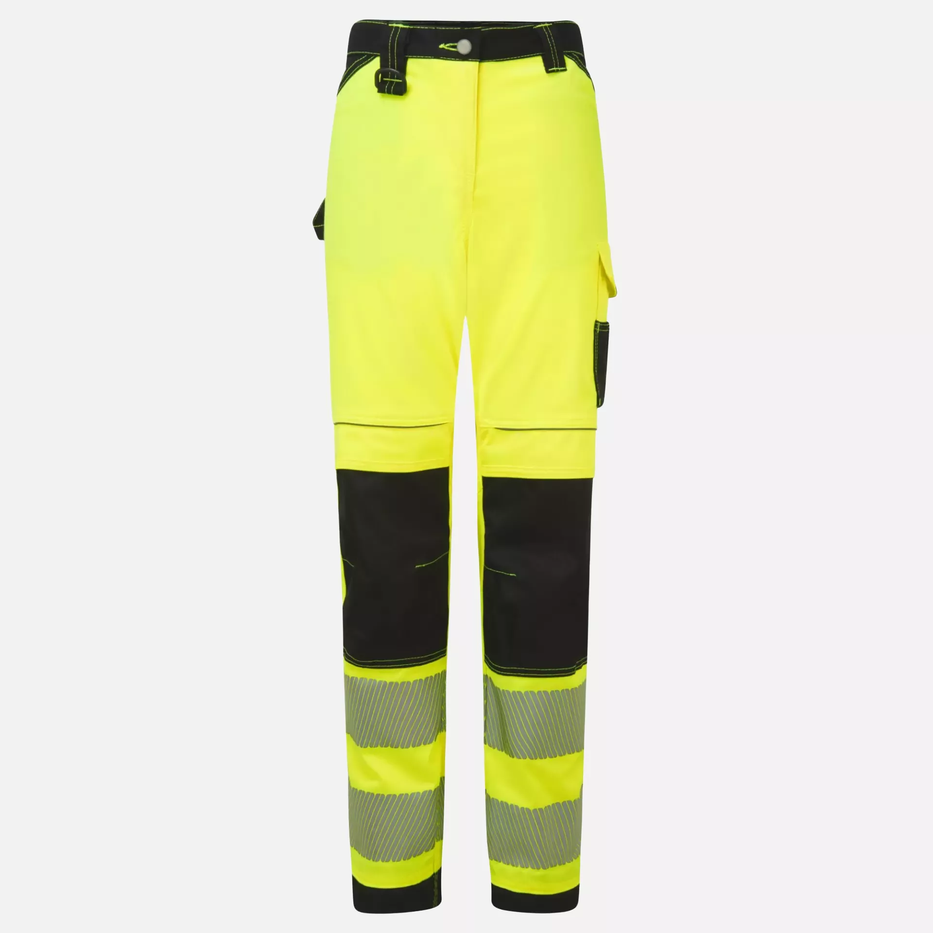 Portwest PW385YBR, PW3 Hi-Vis Women's Stretch Work Trousers, Yellow/Black, image 1