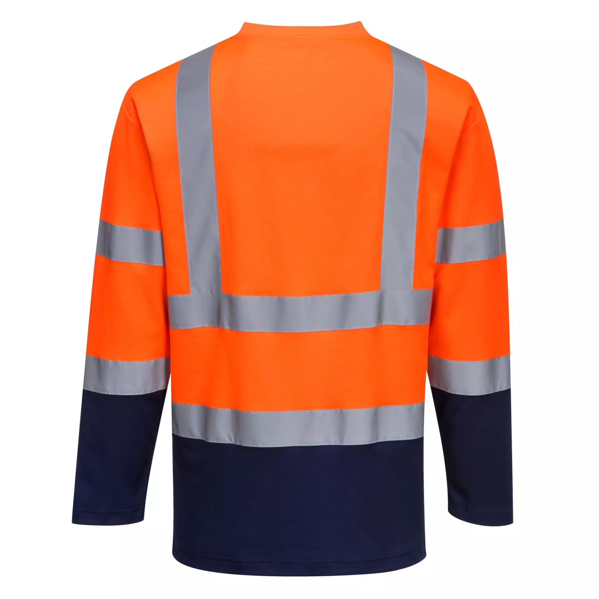 Portwest S280ONR, Hi-Vis Cotton Comfort Contrast T-Shirt L/S, Orange/Navy, image 2
