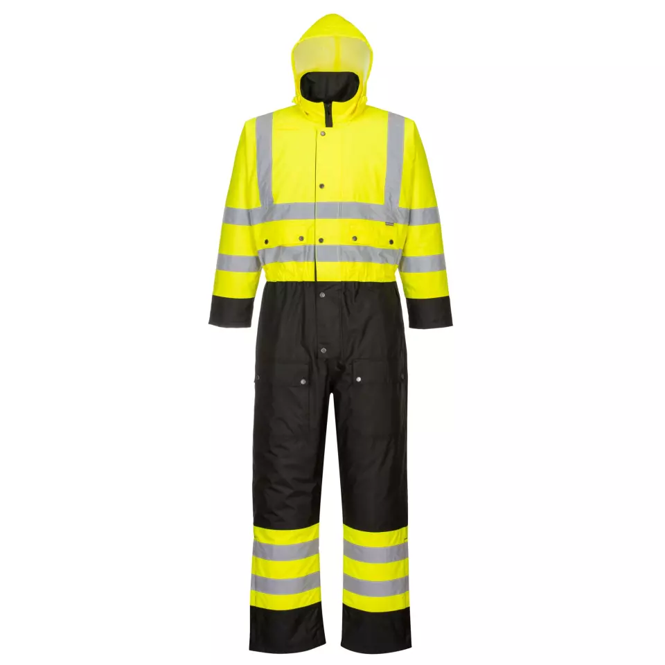 Portwest S485YBR, Hi-Vis Contrast Winter Coverall, Yellow/Black, image 1, gallery thumbnail