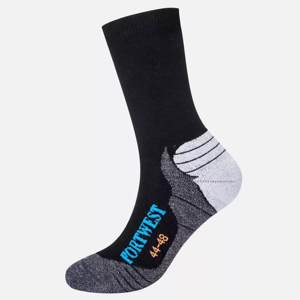 Portwest SK24BKR, Bamboo Hiker Sock, Black, image 1, gallery thumbnail
