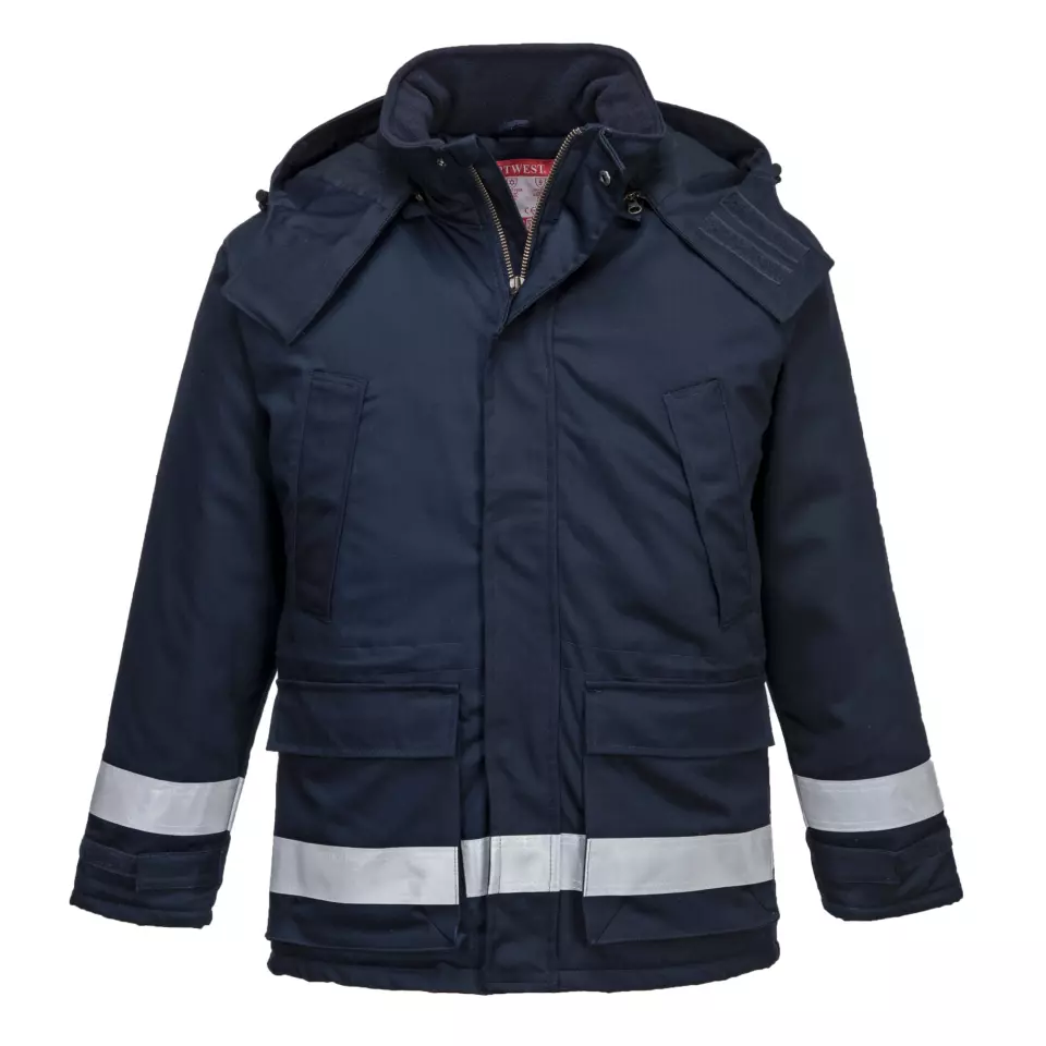 Portwest FR59NAR, Bizflame Work Anti-Static FR Winter Jacket, Navy, image 1, gallery thumbnail