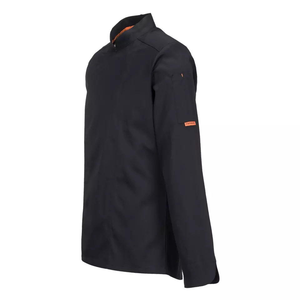 Portwest C846BKR, Chef's MeshAir Pro Stretch Jacket L/S, Black, image 3, gallery thumbnail