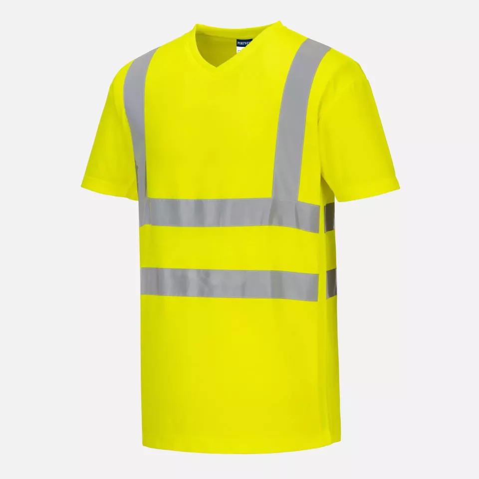 Portwest S179YER, Hi-Vis Cotton Comfort Mesh Insert T-Shirt S/S, Yellow, image 1, gallery thumbnail