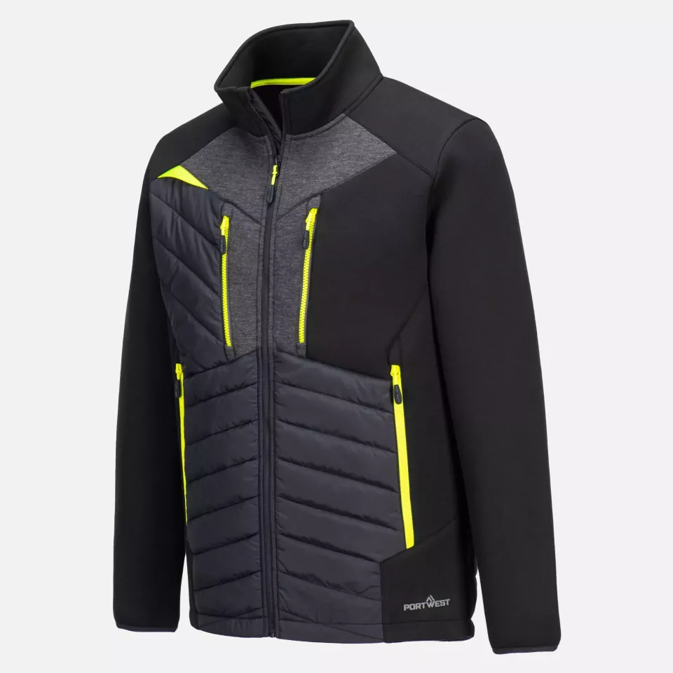 Portwest DX471BKR, DX4 Hybrid Baffle Jacket, Black, image 3, gallery thumbnail