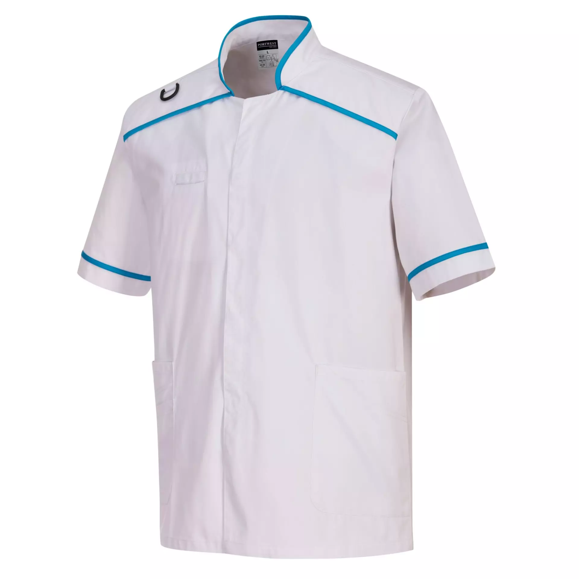 Portwest C821WAR, Men's Medical Tunic, White/Aqua, image 4