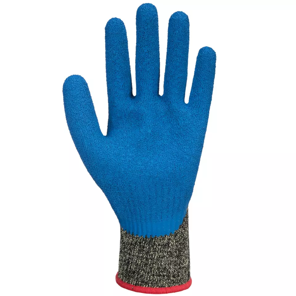 Portwest A611K4R, Aramid HR Cut Latex Glove, Black/Blue, image 2, gallery thumbnail