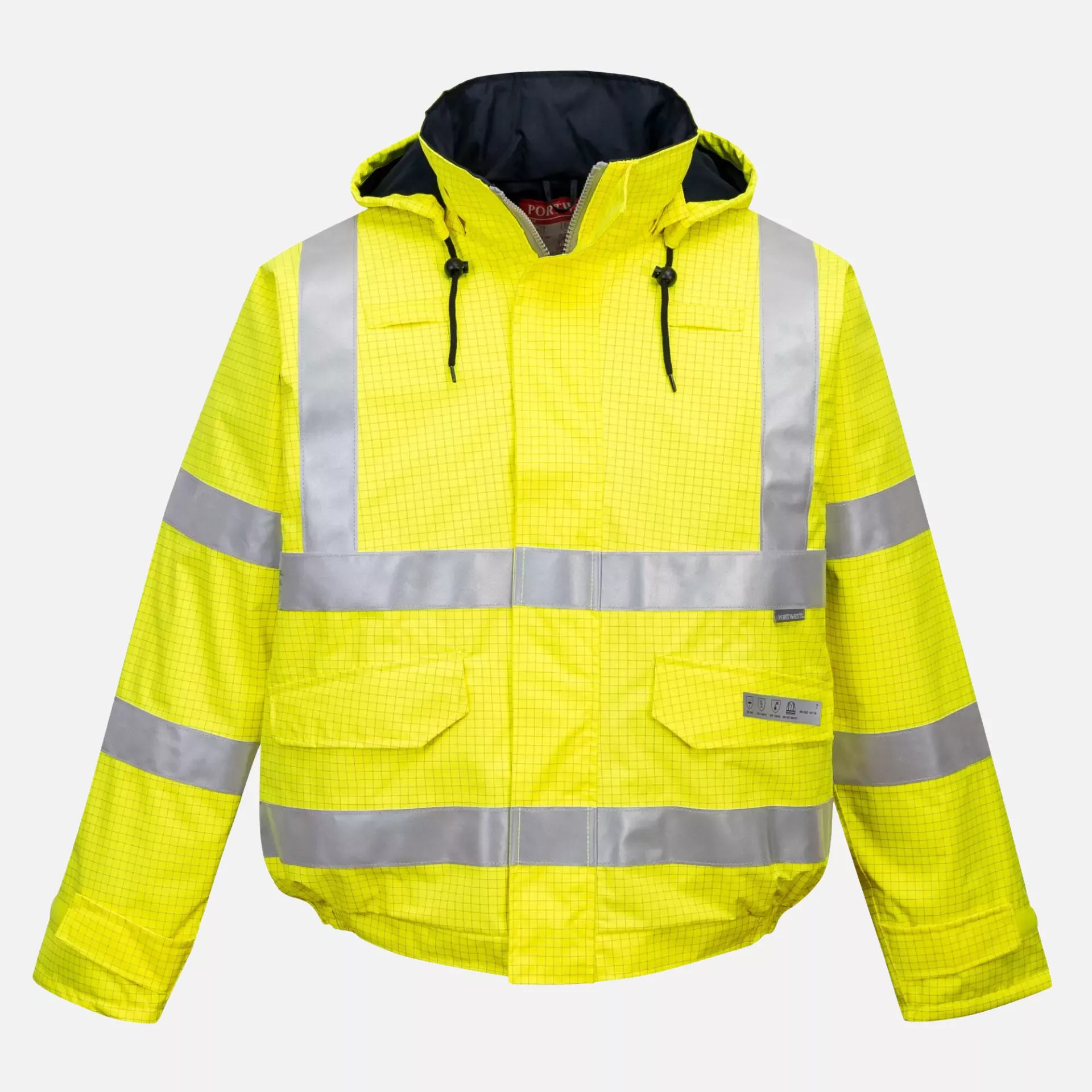 Portwest S773YER, Bizflame Rain Hi-Vis Antistatic FR Bomber Jacket, Yellow, image 2