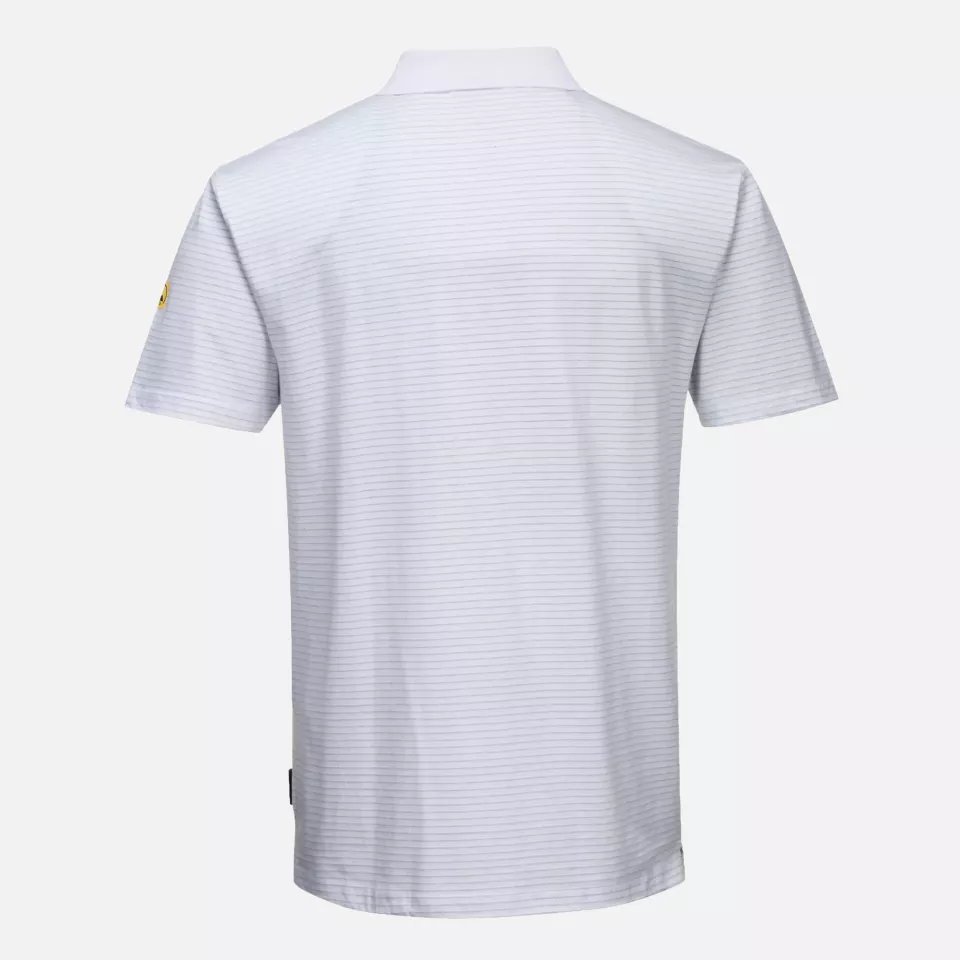 Portwest AS21WHR, Anti-Static ESD Polo Shirt S/S, White, image 2, gallery thumbnail