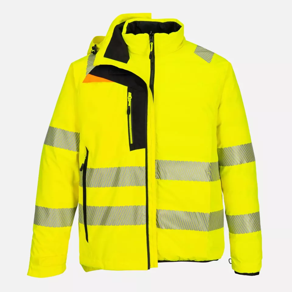 Portwest DX466YBR, DX4 Hi-Vis 4-in-1 Jacket, Yellow/Black, image 7, gallery thumbnail