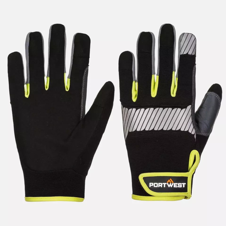 Portwest A770BKY, PW3 General Utility Glove, Black/Yellow, image 3, gallery thumbnail