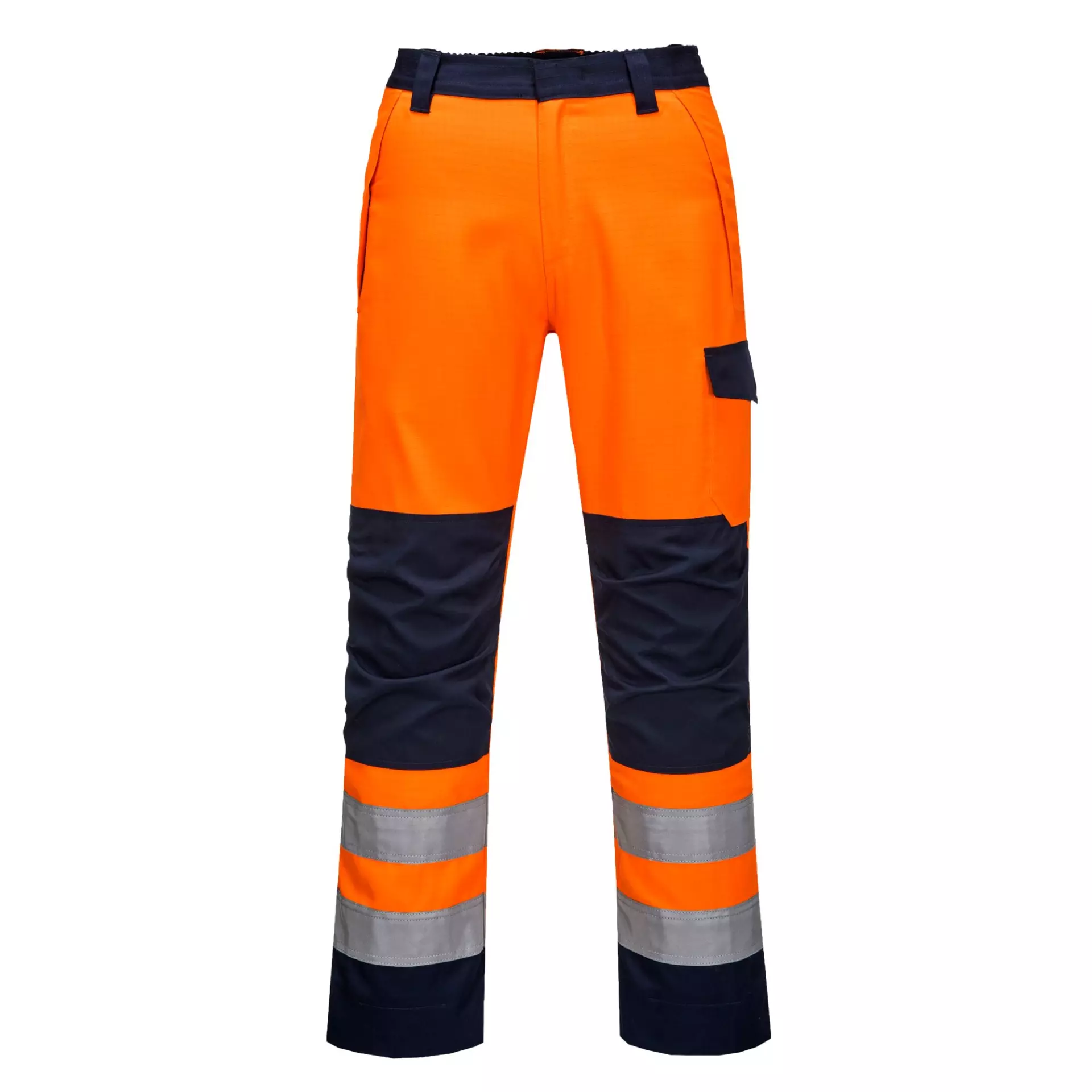 Portwest MV36ONR, Modaflame RIS Orange/Navy Trousers, Orange/Navy, image 1