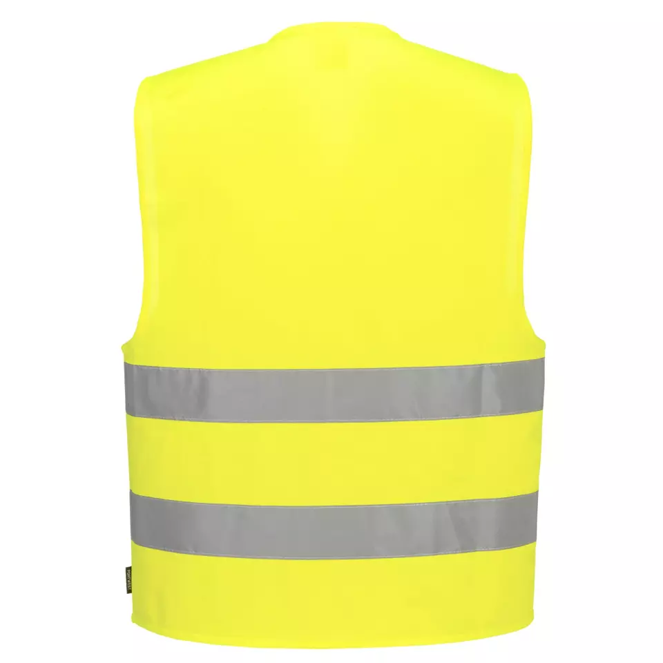 Portwest C475YER, Hi-Vis Two Band Dual ID Holder Vest, Yellow, image 2, gallery thumbnail