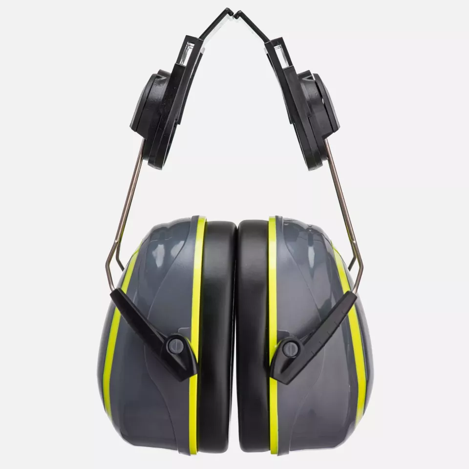Portwest PW76GYR, HV Extreme Ear Defenders Medium Clip-On, Grey/Yellow, image 1, gallery thumbnail