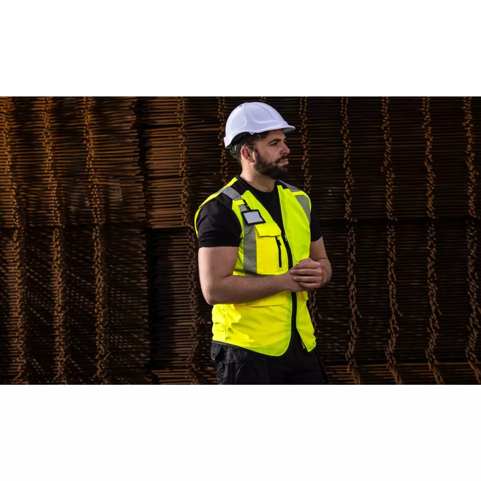 Portwest PW309OBR, PW3 Hi-Vis Executive Vest, Orange/Black, image 3, gallery thumbnail