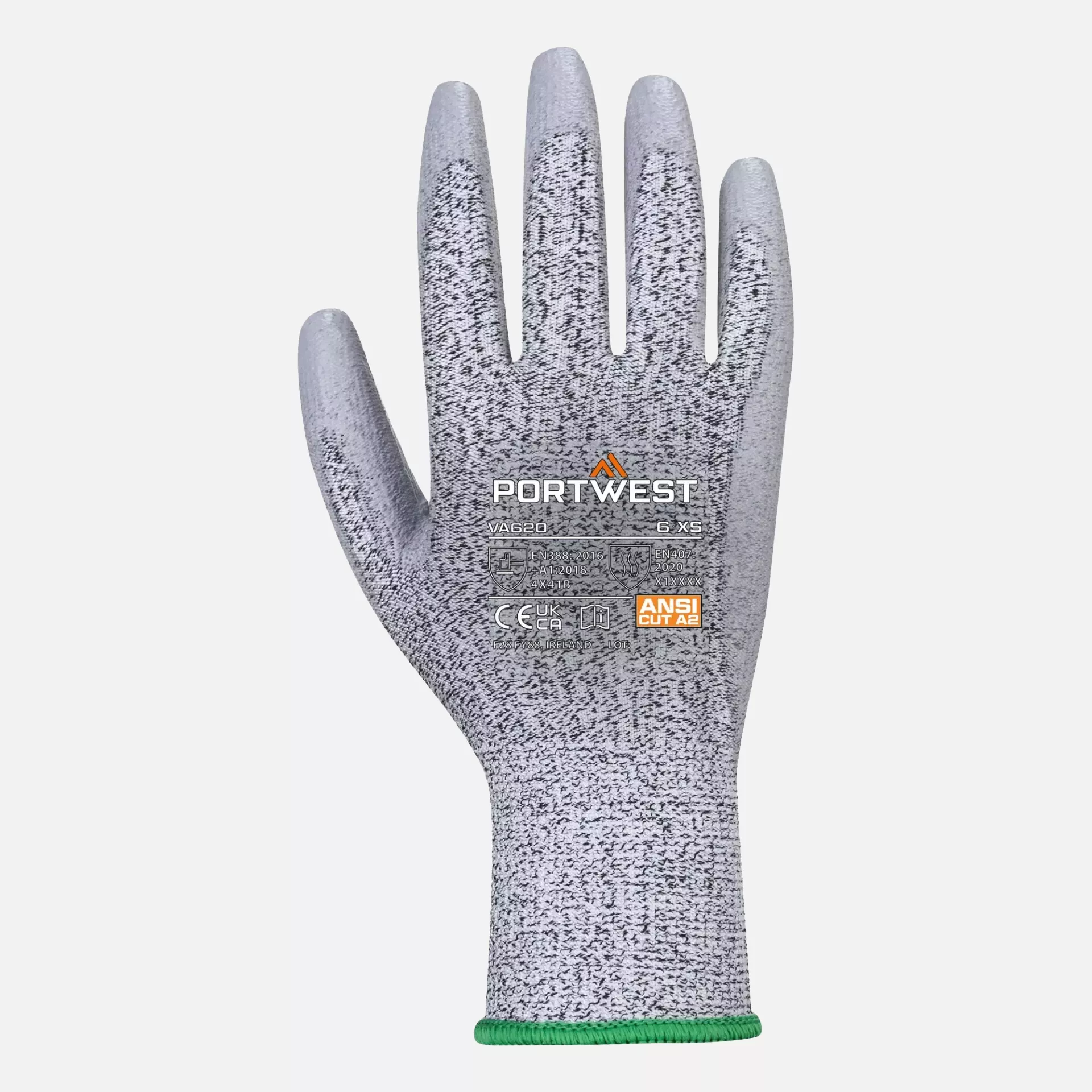 Portwest VA620G7R, Vending LR Cut PU Palm Glove, Grey, image 1