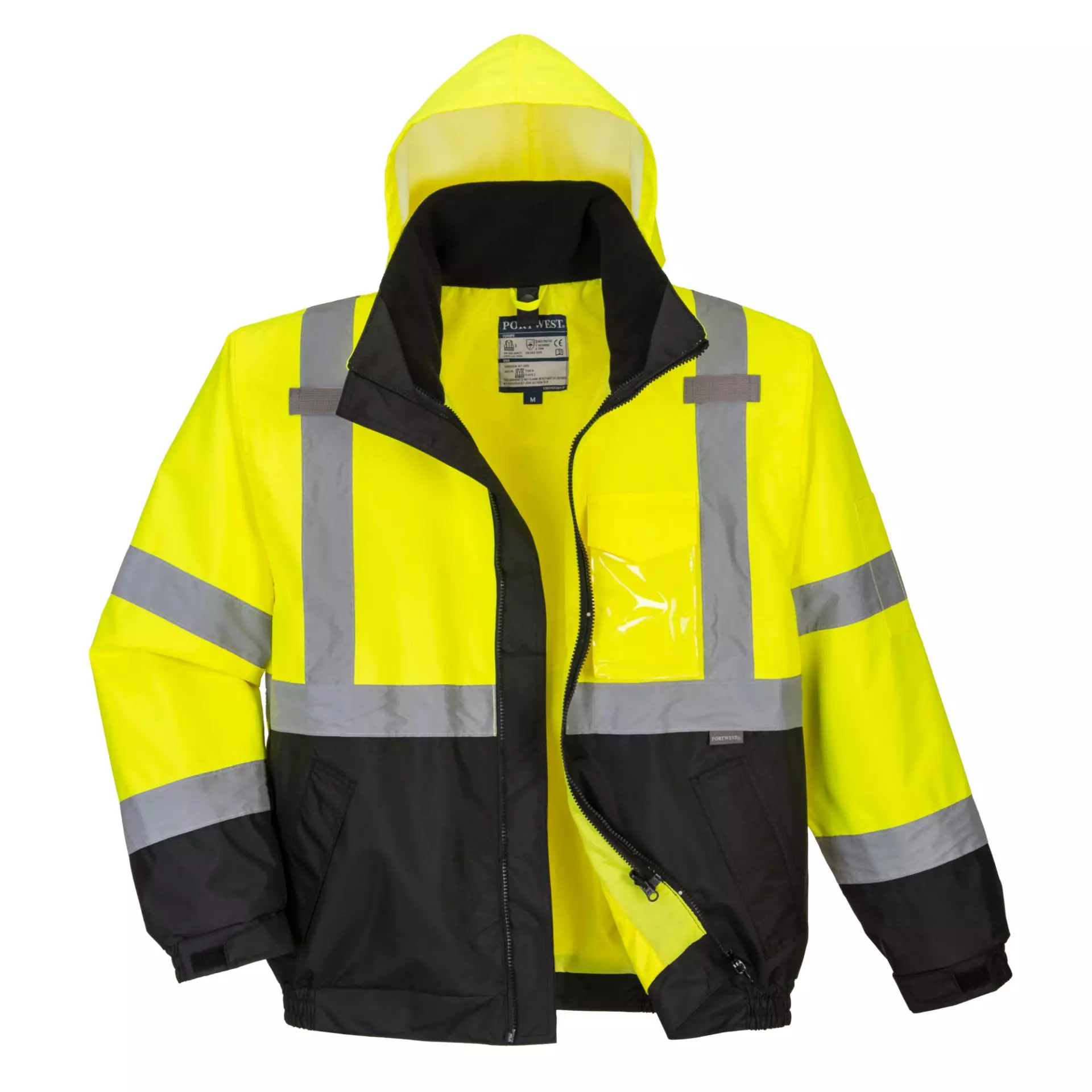 Portwest S365YBR, Hi-Vis 3-in-1 Contrast Premium Bomber Jacket, Yellow/Black, image 6