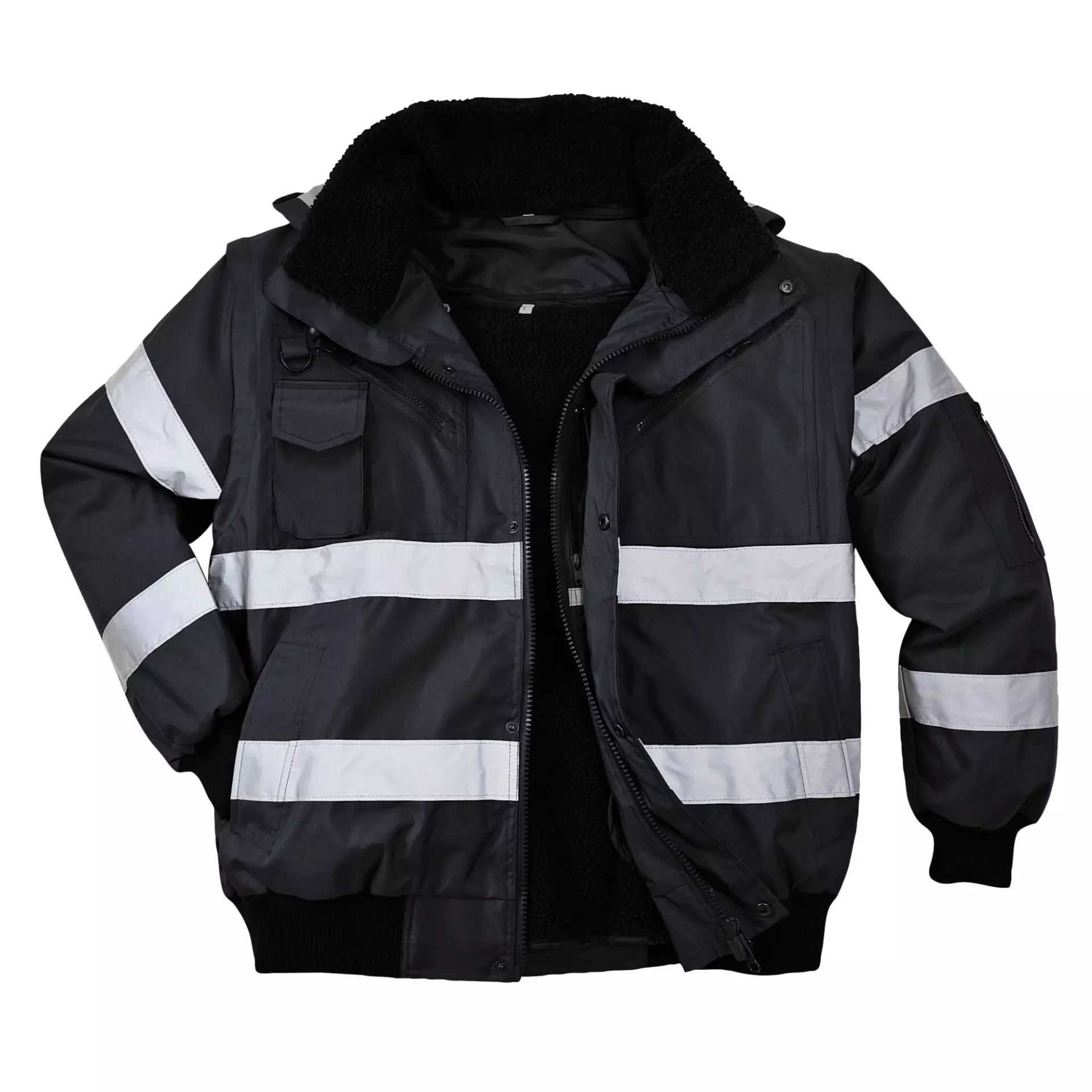 Portwest S435BKR, Iona 4-in-1 Bomber Jacket, Black, image 3