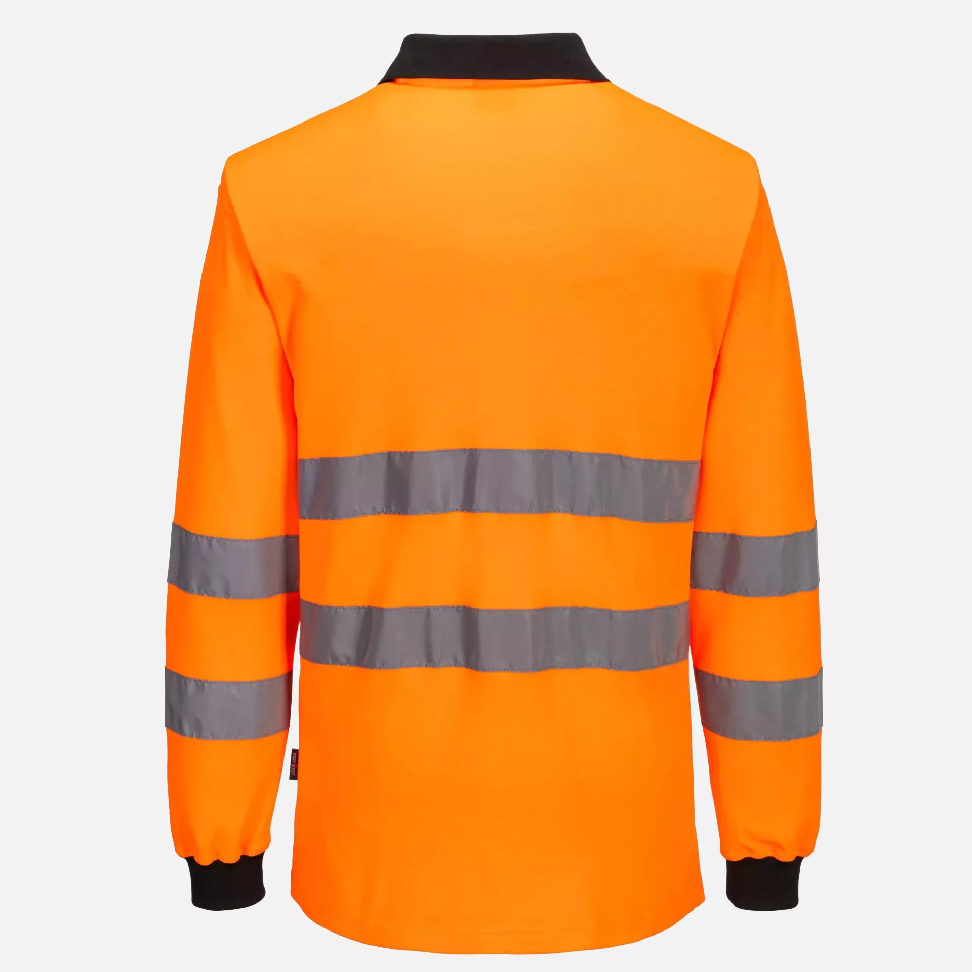 Portwest PW220OBR, PW2 Hi-Vis Polo Shirt L/S, Orange/Black, image 2
