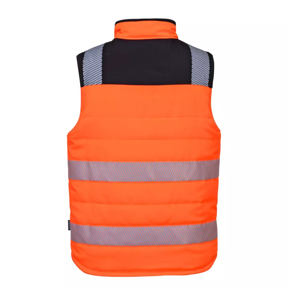 Portwest PW374OBR, PW3 Hi-Vis Reversible Bodywarmer, Orange/Black, image 2, gallery thumbnail