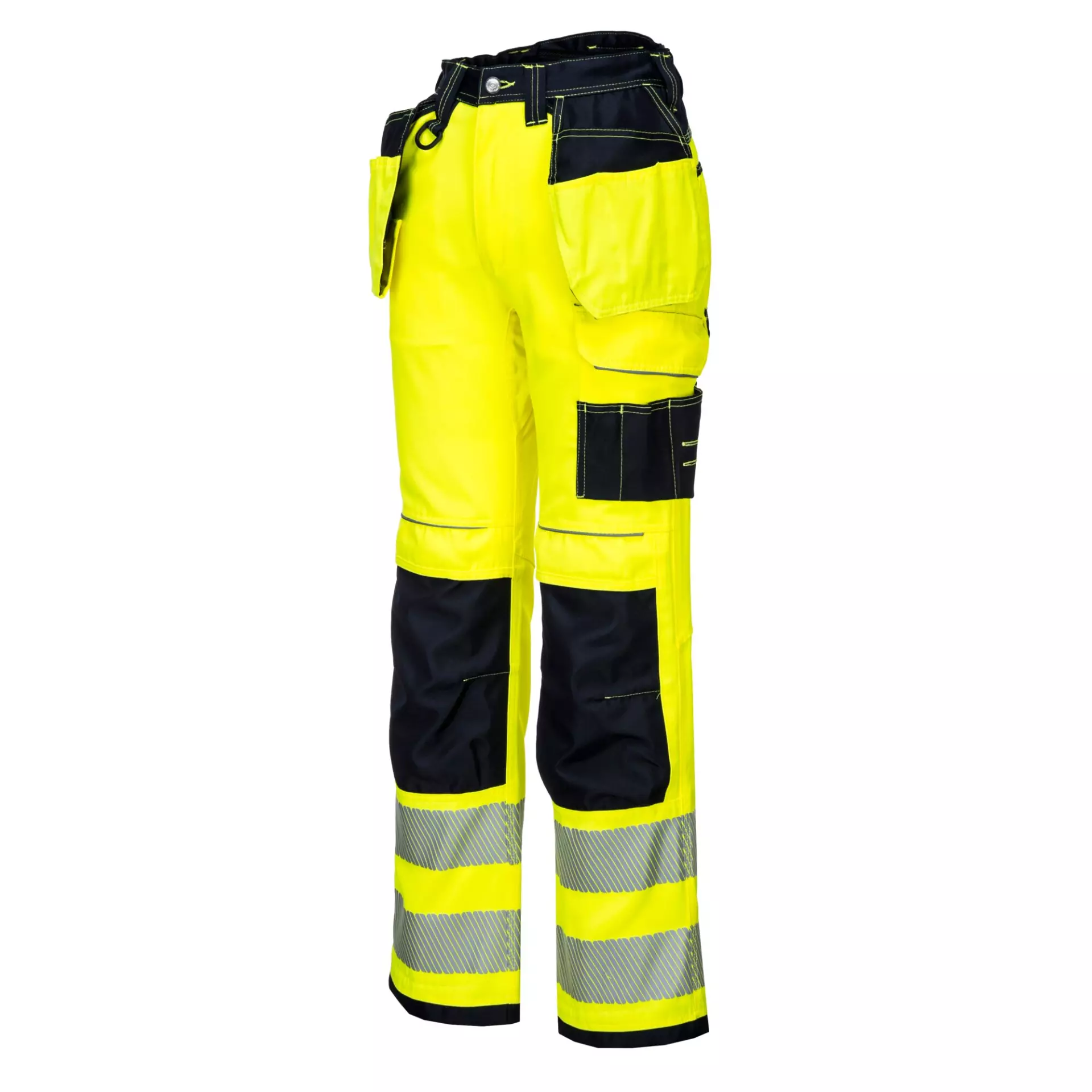 Portwest T501YBS, PW3 Hi-Vis Arbeitshose mit Holstertaschen, Gelb/Schwarz Kurz, image 4