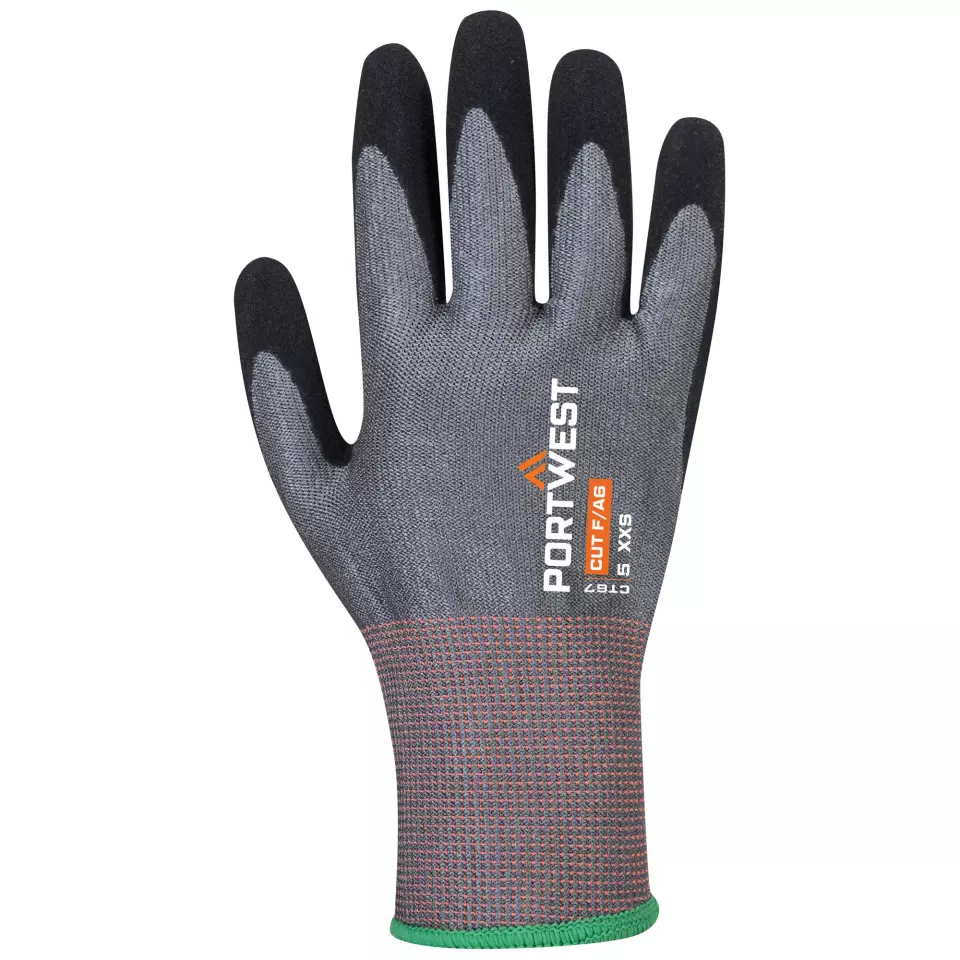 Portwest CT67G8R, CT Cut F13 Nitrile Glove, Grey/Black, image 1, gallery thumbnail