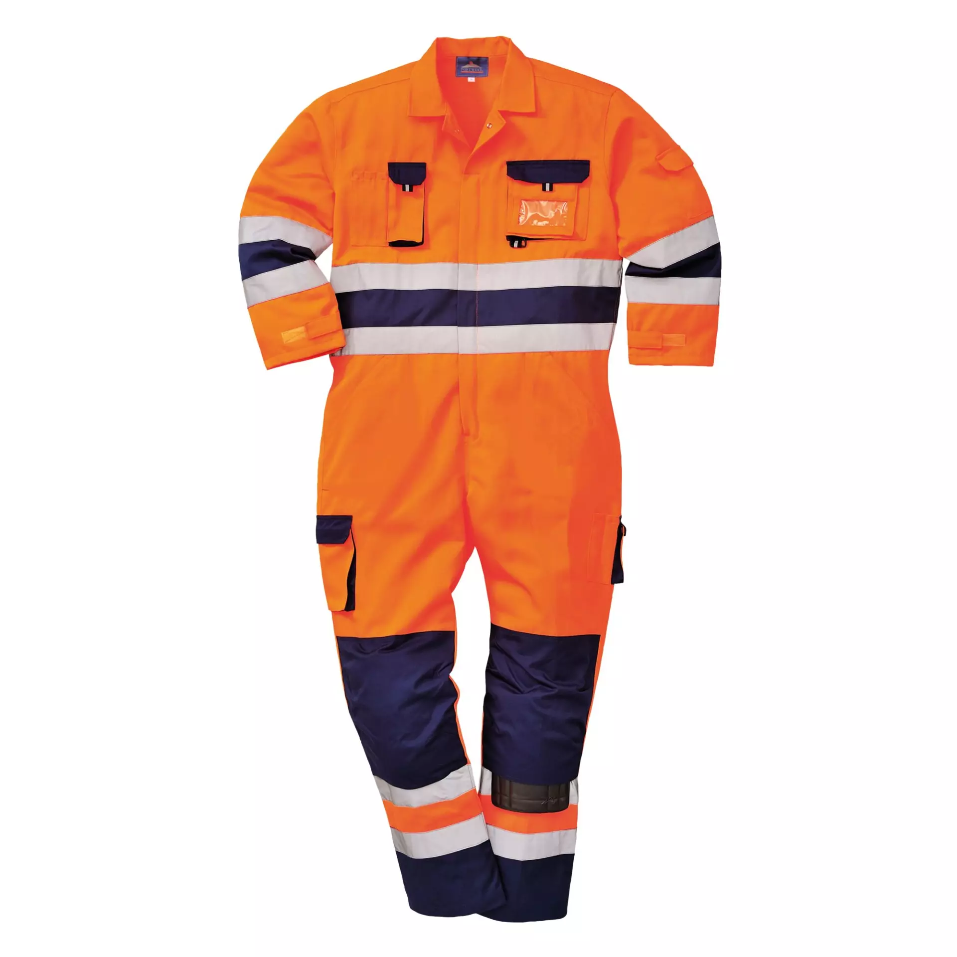Portwest TX55ONR, Nantes Hi-Vis Contrast Work Coverall, Orange/Navy, image 3