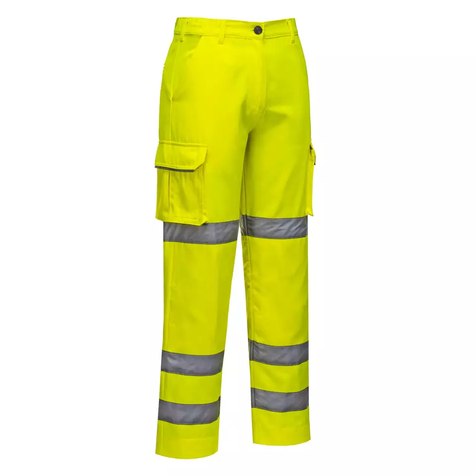 Portwest LW71YER, Hi-Vis Women's Three Band Work Trousers, Yellow, image 3, gallery thumbnail