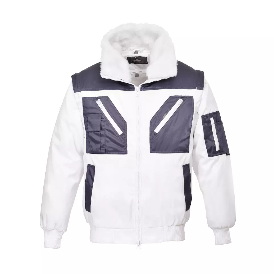Portwest PJ20WHR, Two Tone Pilot Jacket, White, image 1, gallery thumbnail