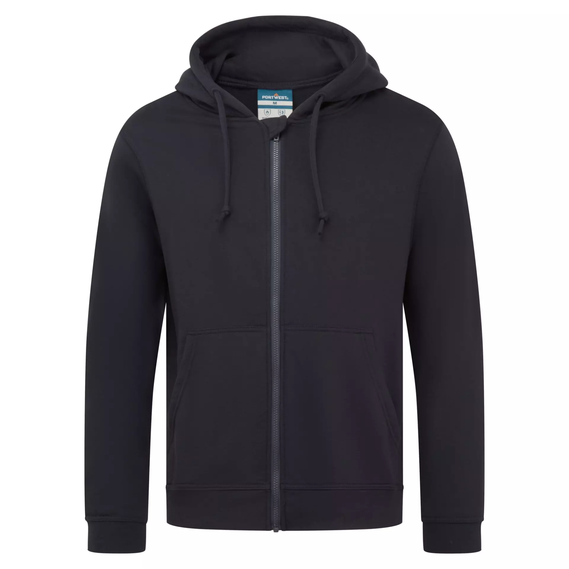 Portwest FR81NAR, Modaflame Knit Zip Front Hooded FR Sweatshirt, Navy, image 1
