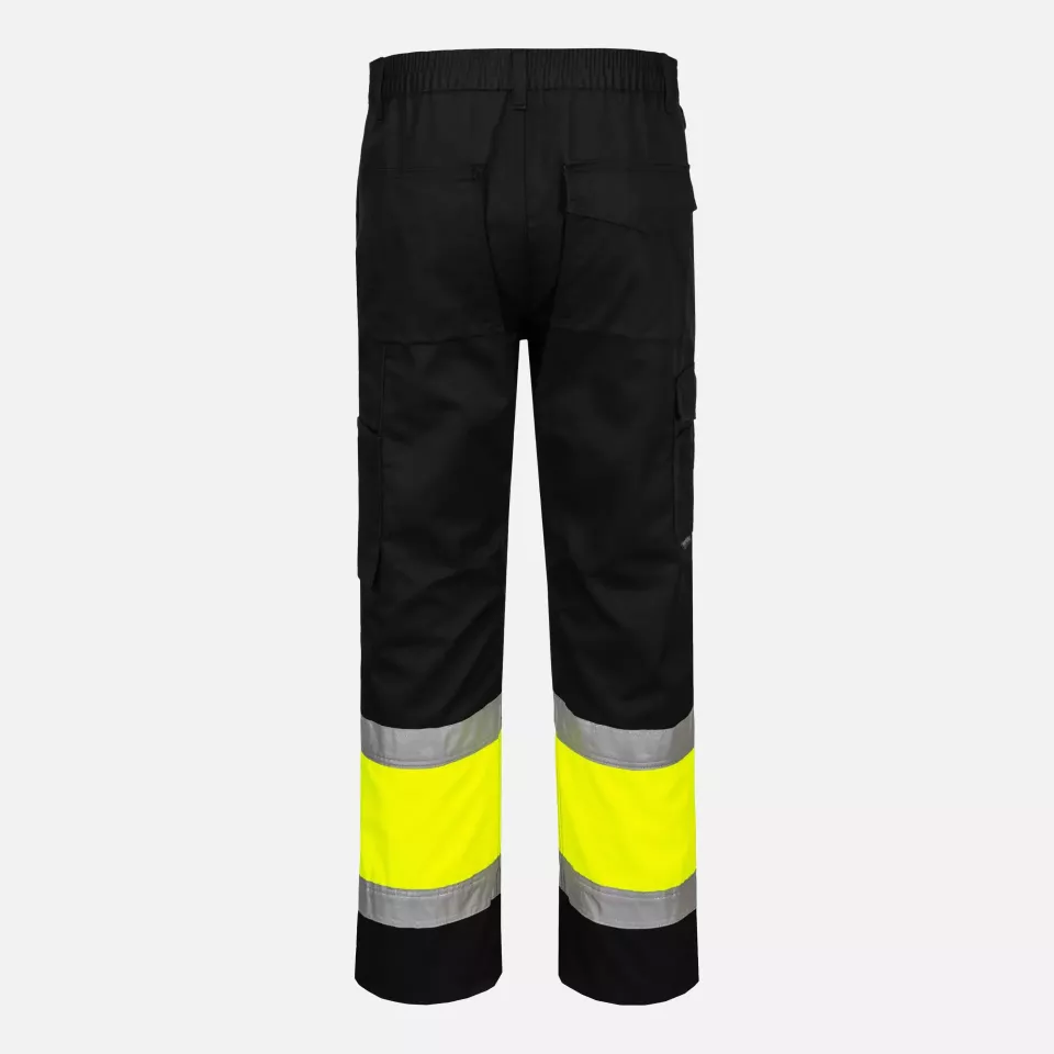 Portwest E049YBR, Hi-Vis Contrast Class 1 Service Trousers, Yellow/Black, image 2, gallery thumbnail
