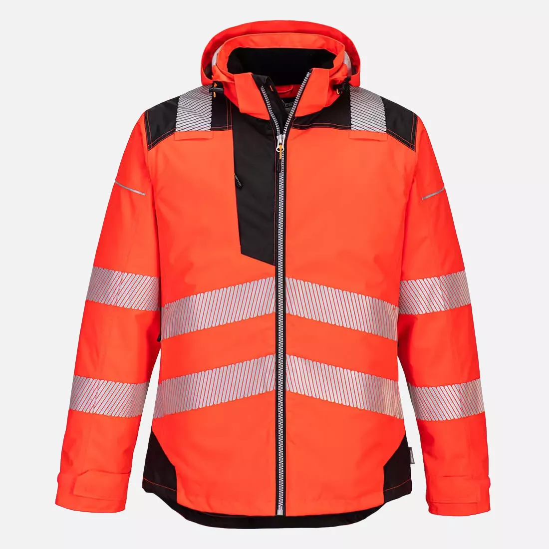 Portwest T400RBK, PW3 Hi-Vis Winterjacke, Rot/Schwarz, image 1