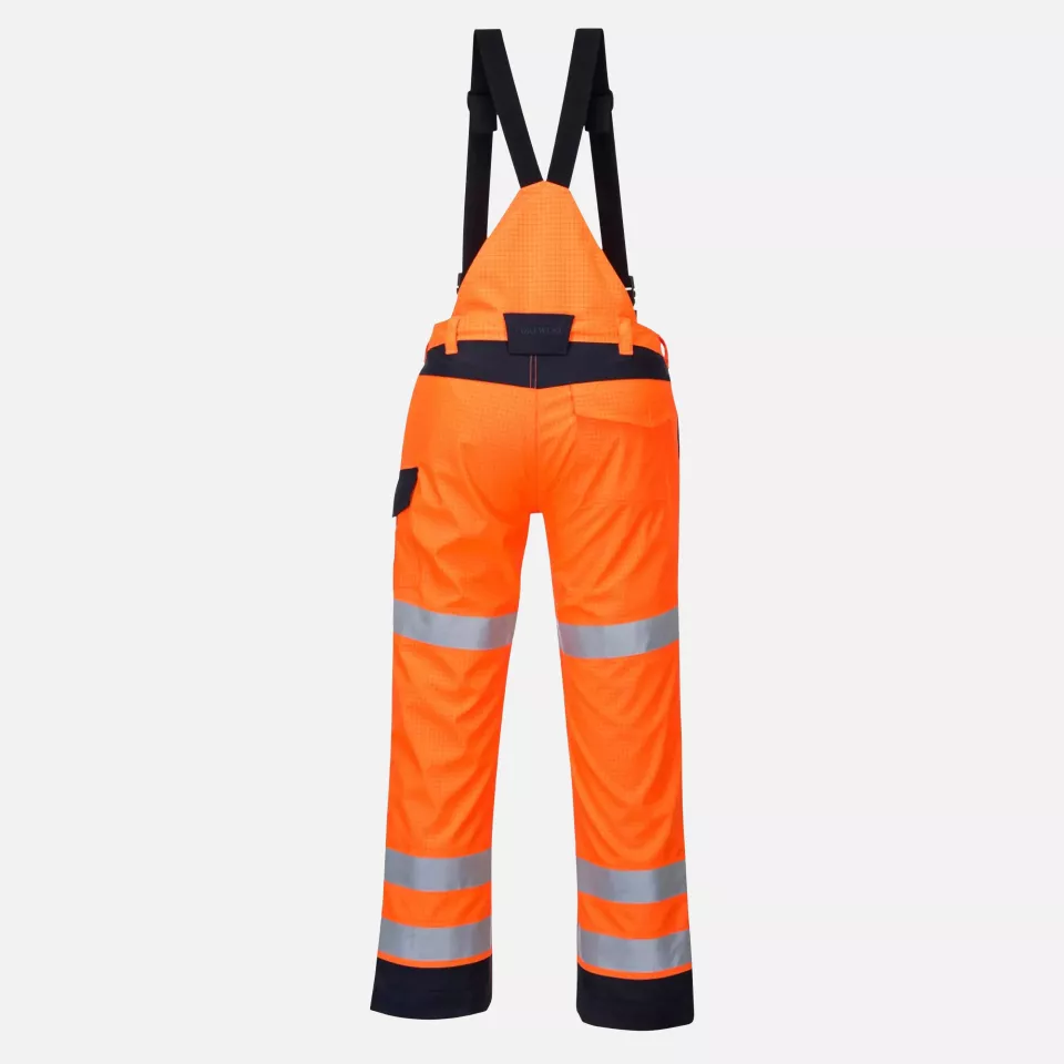 Portwest MV71ONR, Modaflame Rain Multi Norm Arc Trousers, Orange/Navy, image 2, gallery thumbnail