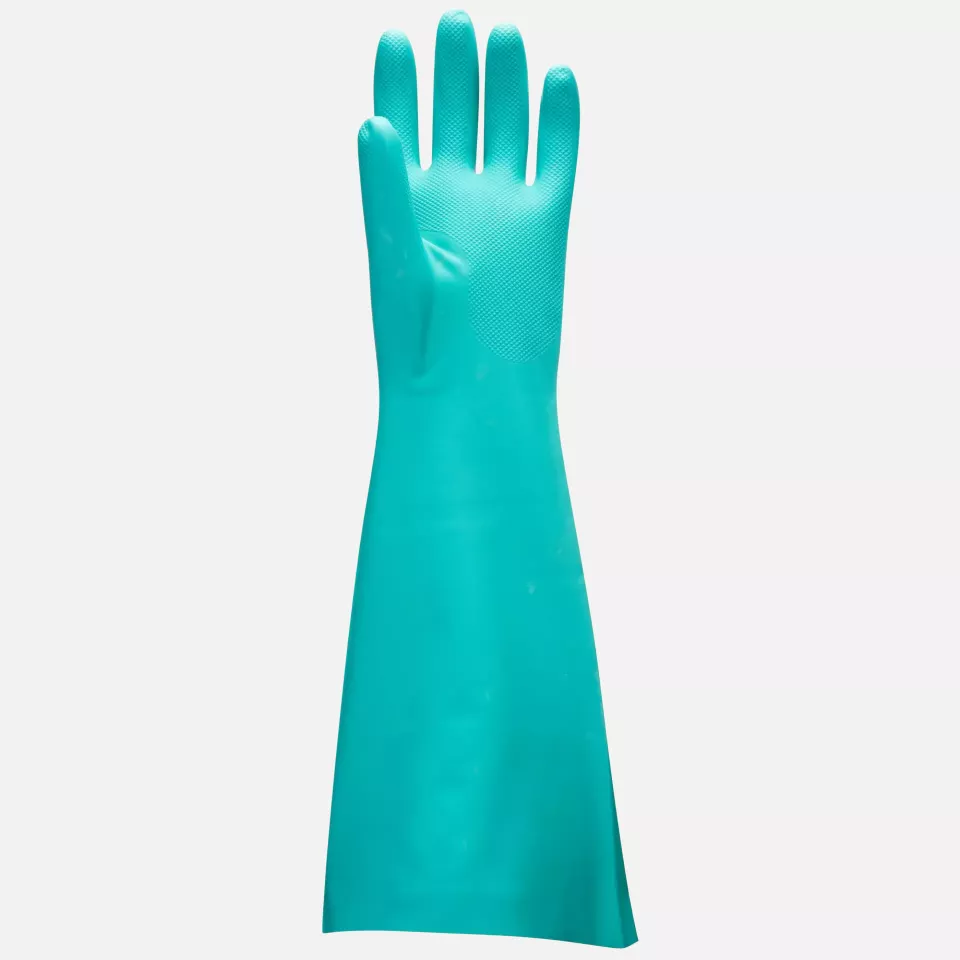 Portwest A813GNR, Extended Length Nitrile Gauntlet, Green, image 1, gallery thumbnail