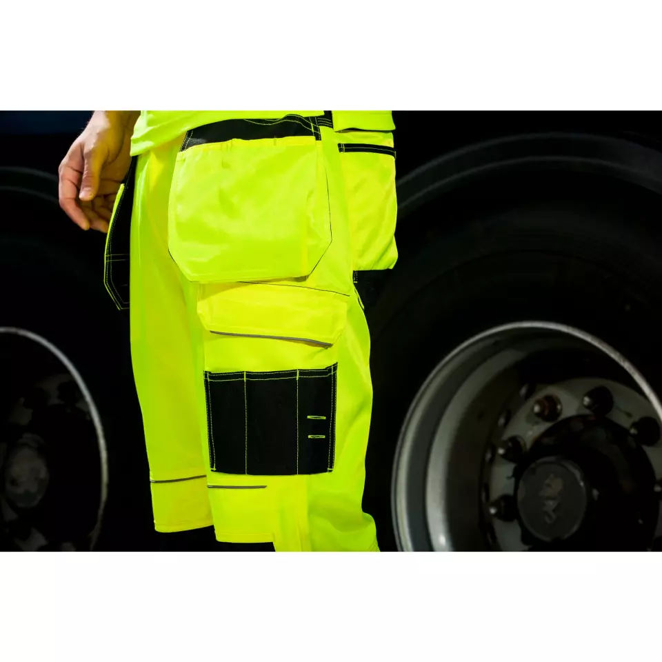 Portwest T501YBR, PW3 Hi-Vis Holster Pocket Work Trousers, Yellow/Black, image 9, gallery thumbnail