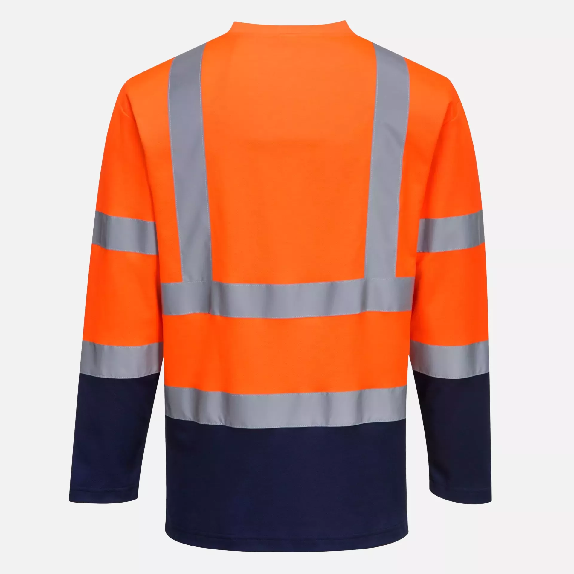 Portwest S280ONR, Hi-Vis Cotton Comfort Contrast T-Shirt L/S, Orange/Navy, image 2