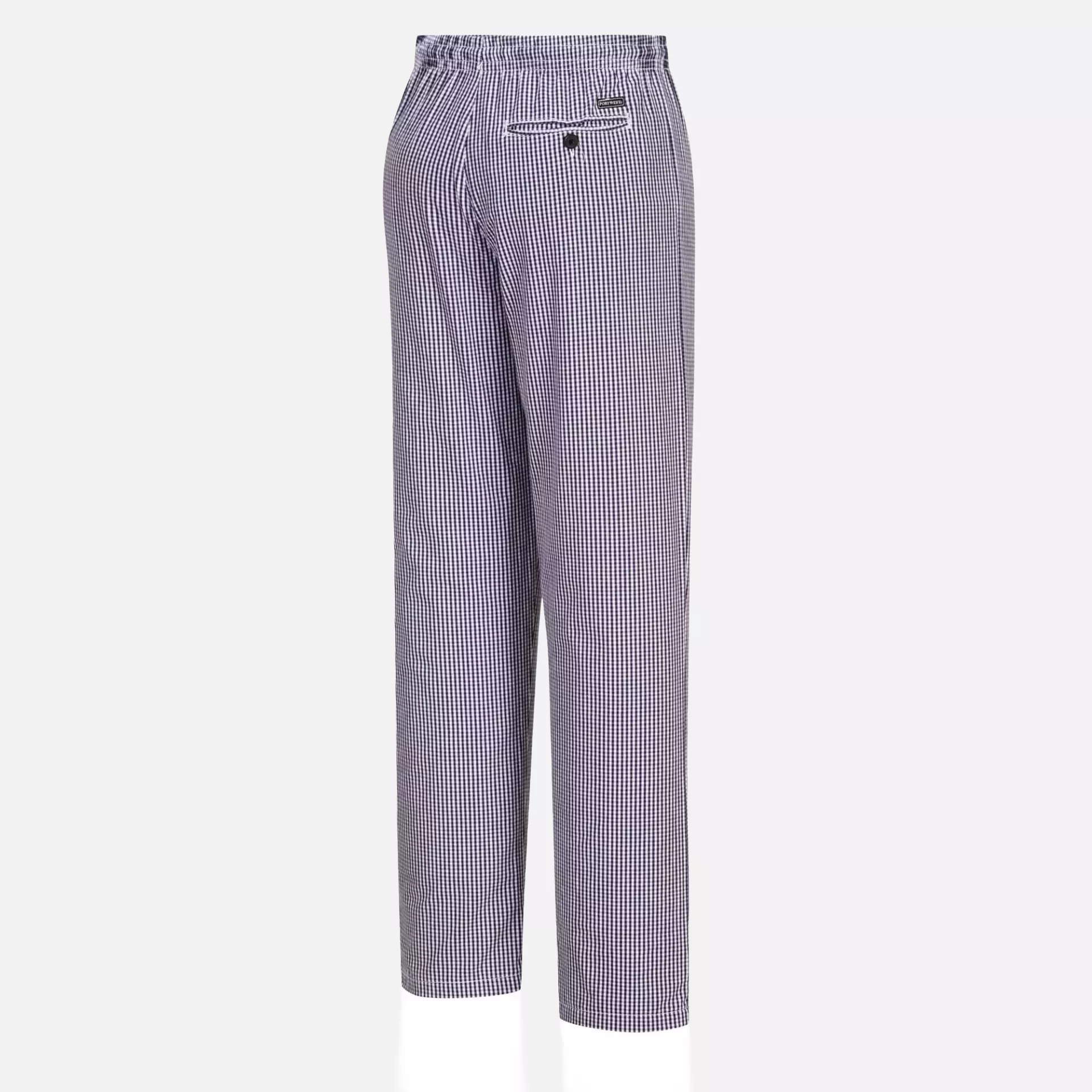 Portwest C079CHR, Chef's Bromley Trousers, Blue Check, image 3