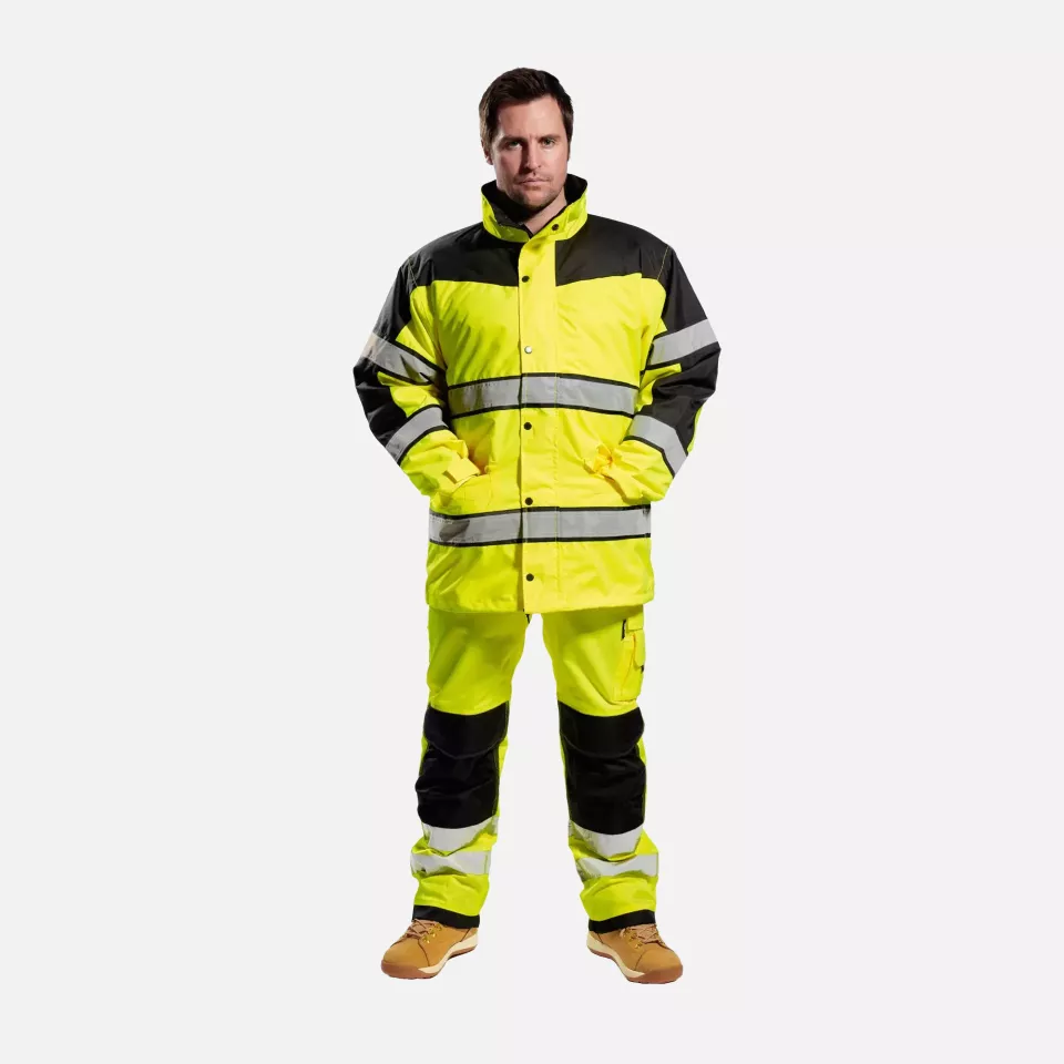 Portwest S462YER, Hi-Vis Contrast Winter Classic Jacket, Yellow, image 3, gallery thumbnail