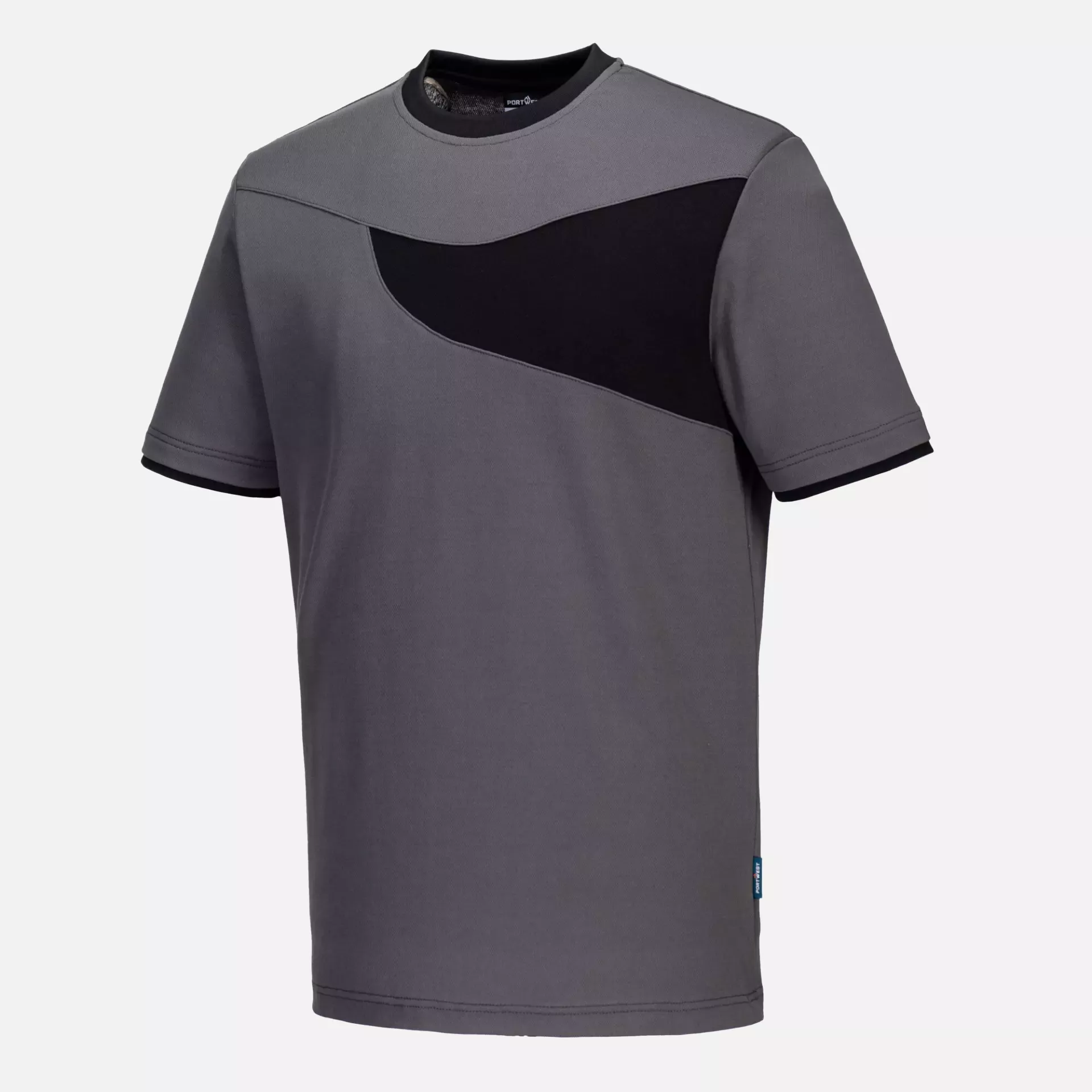 Portwest PW211ZBR, PW2 Cotton Comfort T-Shirt S/S, Zoom Grey/Black, image 2