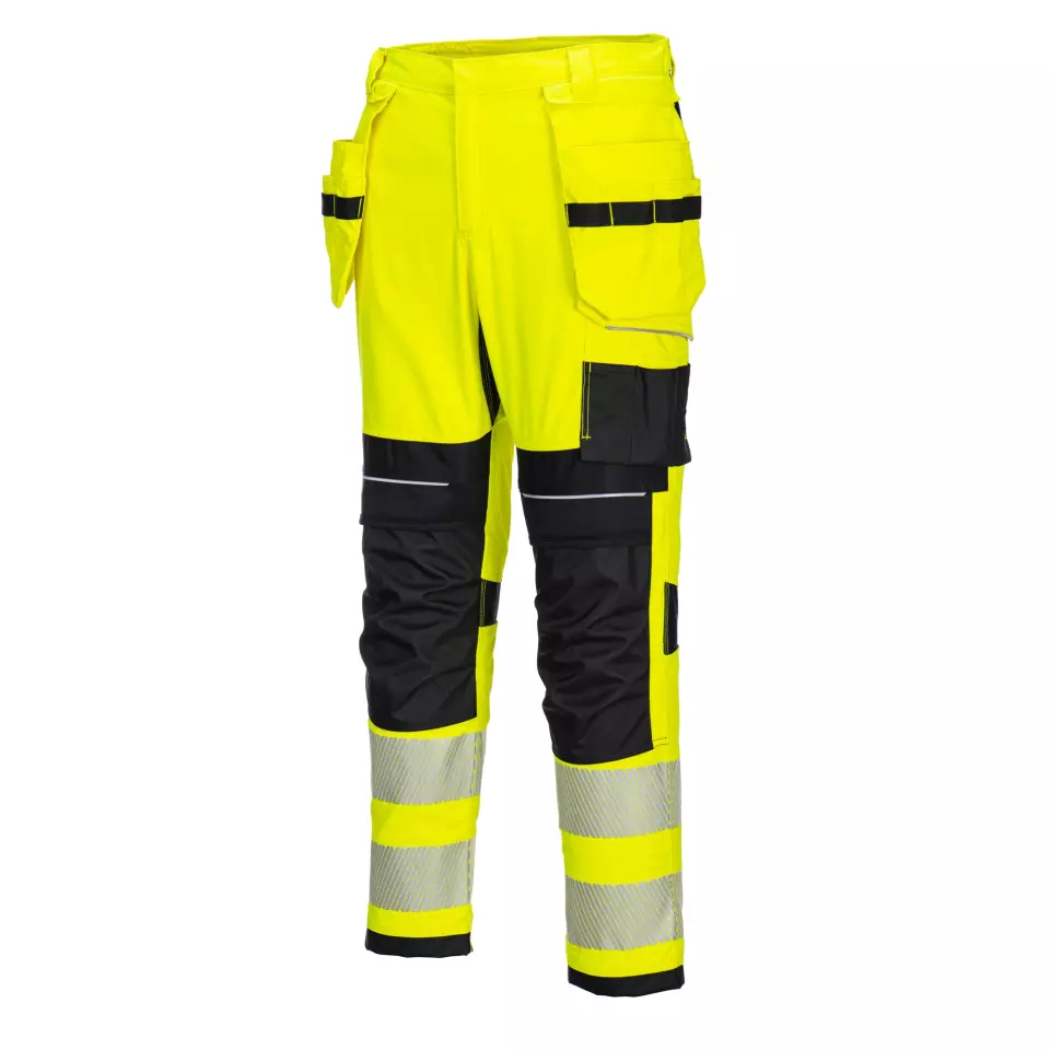 Portwest FR407YBR, PW3 FR Modaflame Hi-Vis Holster Trousers, Yellow/Black, image 3, gallery thumbnail