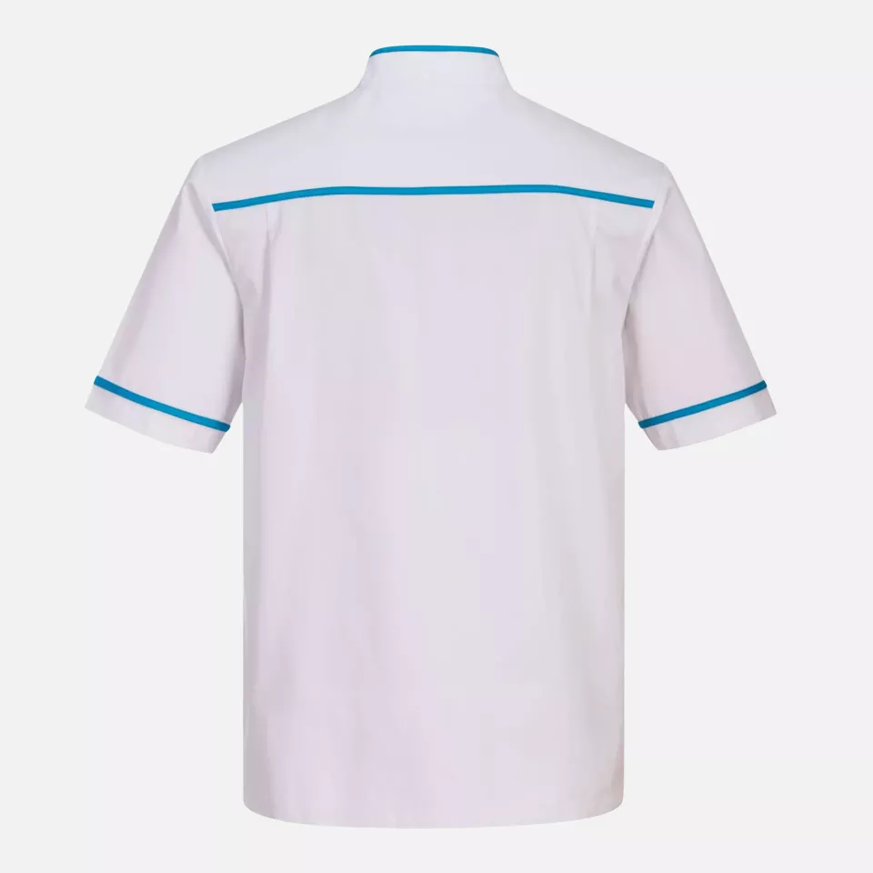 Portwest C821WAR, Men's Medical Tunic, White/Aqua, image 2, gallery thumbnail