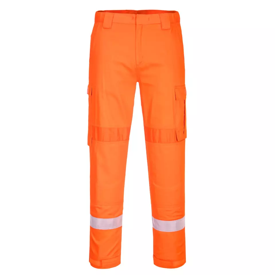 Portwest FR401ORR, Bizflame Work Lightweight Stretch Panelled Trousers, Orange