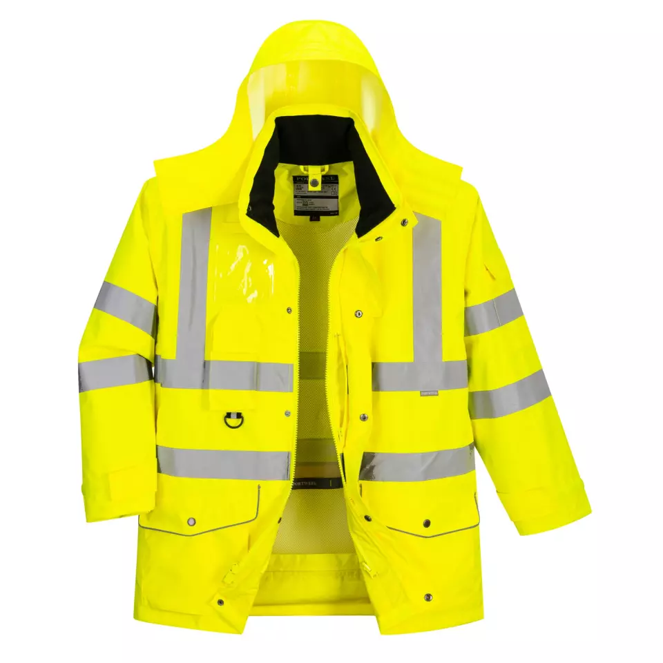 Portwest S427YER, Hi-Vis Breathable 7-in-1 Traffic Jacket, Yellow, image 2, gallery thumbnail