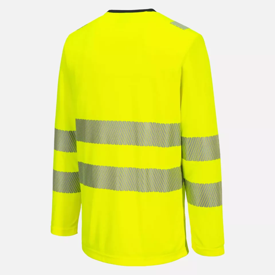 Portwest DX416YBR, DX4 Hi-Vis T-Shirt L/S, Yellow/Black, image 4, gallery thumbnail